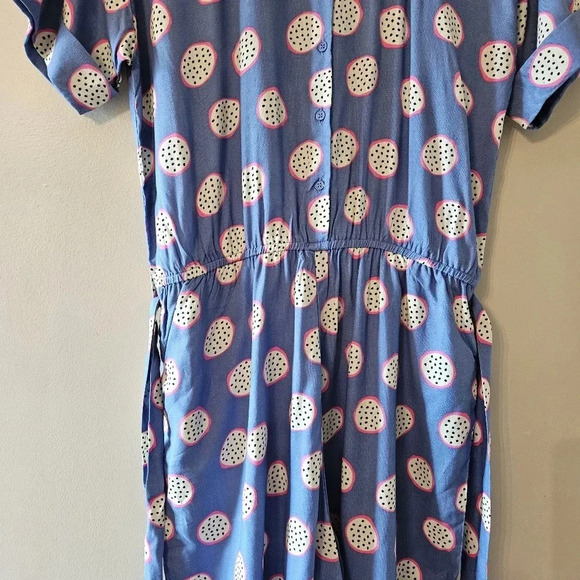 Compania Fantastica Dragon Fruit Pitaya Print Casual Women's Romper Size Medium. - Picture 11 of 16